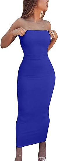 Strapless Bodycon Midi Club Dress