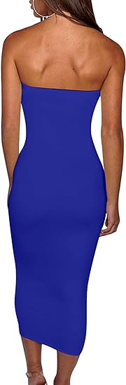 Strapless Bodycon Midi Club Dress