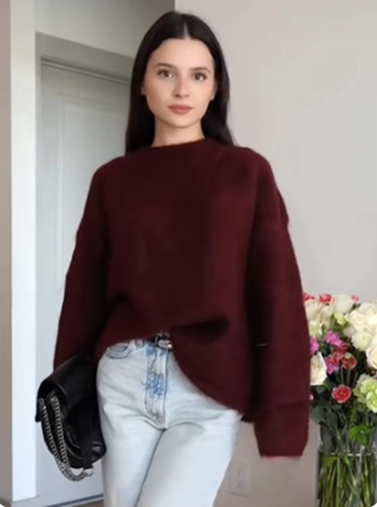 Ayana Burgundy Knit Sweater